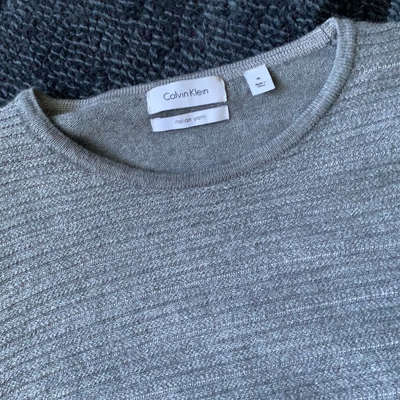 🩶CALVIN KLEIN Italian Yarn Grey Sweater - Picture 3 of 8